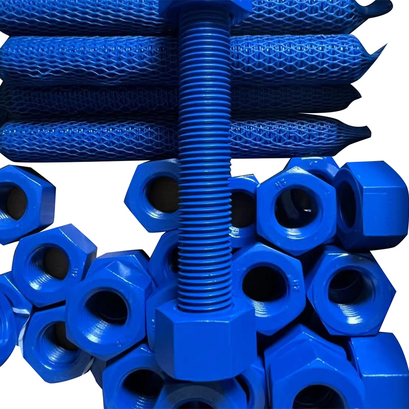 Téflon Blue Stud Bolts Marine Anti-Corrosion Utilisation spéciale