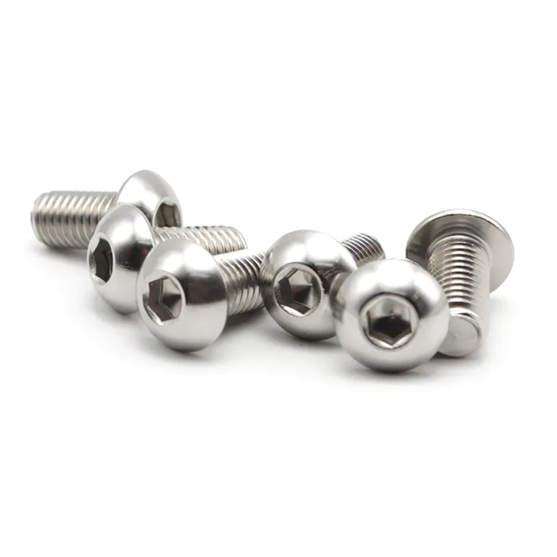 Vis à six pans creux à tête ronde zinguée en acier allié M5*10