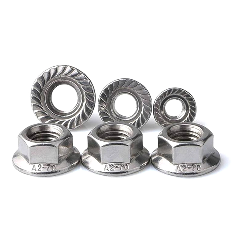 Écrou à bride hexagonale plaqué zinc M16-1.5 Écrous antidérapants